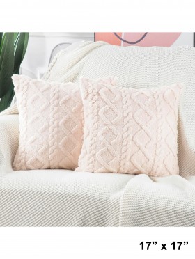 Cable Pattern Soft Wool Fleece Feeling Cushion & Filler